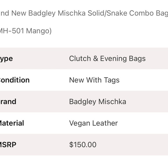 Badgley Mischka Yellow Tote With Snake Skin Print Detail MSRP $149 - Picture 3 of 6